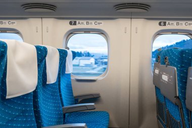 Japon Shinkansen tren iç görünüm.