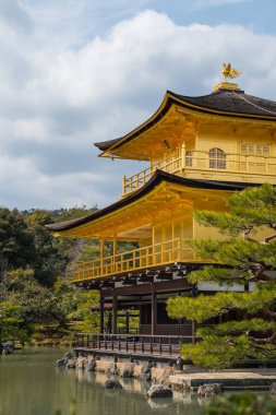 Kinkaku Ji Tapınağı, kış döneminde Golden Pavilion, olarak da bilinir. Kyoto, Japonya.