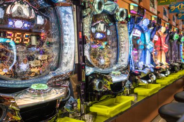 Kyoto, Japonya - Mart, 2017 yaklaşık: Ayrıntı Pachinko makinesi. 