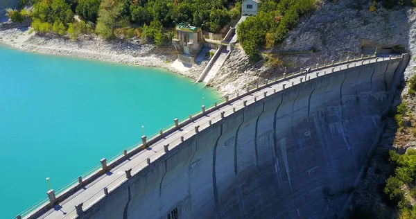 Antenn Fiastra Sjön Dam Marche Regionen Italien — Stockfoto