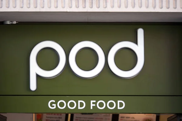 London June 2015 Pod Restaurant Sign First Pod Shop Opened — Stock Photo, Image