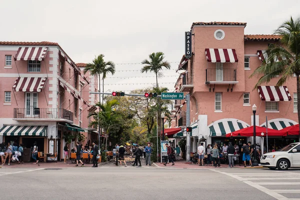 Miami Marzo 2016 Vista Avenida Washington —  Fotos de Stock