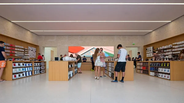 Miami Usa Mars 2016 Apple Store Panoramautsikt Inuti Visa Apple — Stockfoto