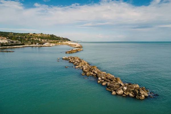 Luftaufnahme Der Küstenlinie Von Pedaso Einem Kleinen Dorf Der Adriatischen — Stockfoto