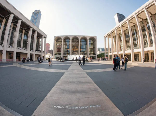 纽约市 2015年5月7日 林肯中心和何超仪罗伯逊广场 林肯表演艺术中心是林肯广场附近的建筑群 — 图库照片