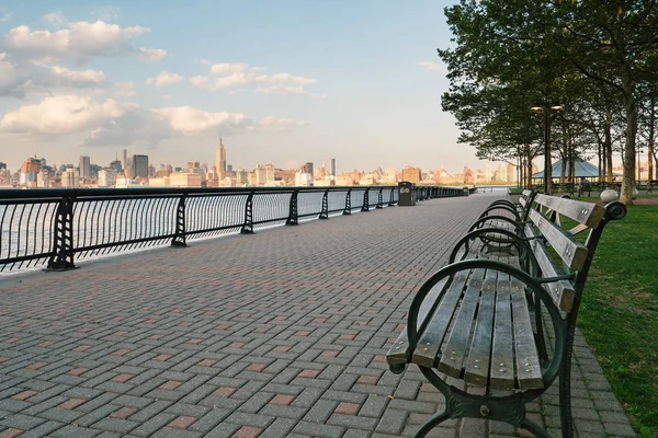 New York City Manhattan Skyline Hudson River Viewed New Jersey — Stock Photo, Image