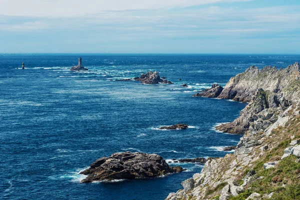 Pointe Raz Doğal Görünümü Batı Brittany Fransa Atlantik Uzanan Kayalık — Stok fotoğraf
