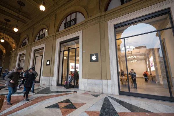 Florencja Włochy Około Stycznia 2017 Roku Apple Store Budynku Apple — Zdjęcie stockowe