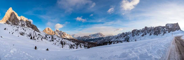 Panoramic Mountain Snow Landscape Giau Pass Dolomites Italy — Stock Photo, Image