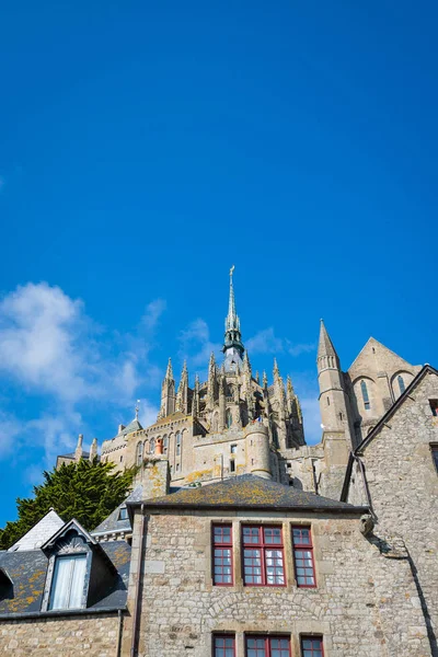 Mont Saint Michel Gamla Byn Normandie Frankrike — Stockfoto