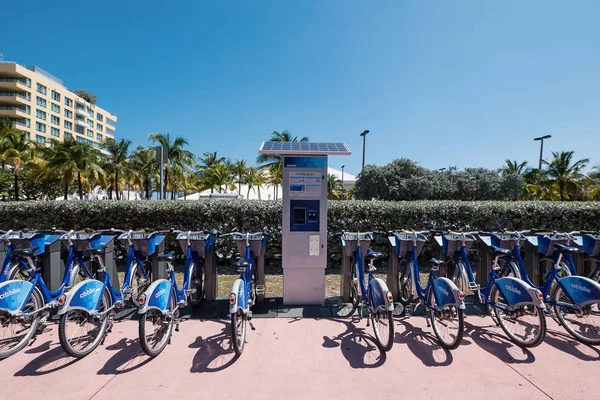 Miami Usa March 2016 Citi Bike Station South Beach — Stock Photo, Image