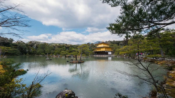 Kinkaku Temple Also Called Golden Pavilion Winter Time Kyoto Japan — Stock Photo, Image