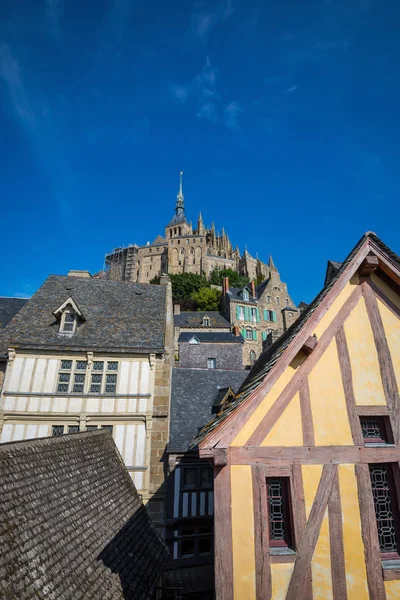 Mont Saint Michel Gamla Byn Normandie Frankrike — Stockfoto