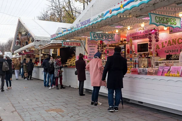 Párizs Franciaország Circa November 2016 Hagyományos Karácsonyi Vásár Marche Noel — Stock Fotó