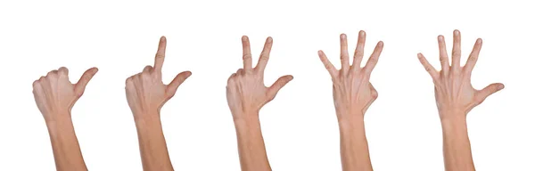 Χέρια Του Κάνοντας Αριθμούς Από Έως — Φωτογραφία Αρχείου