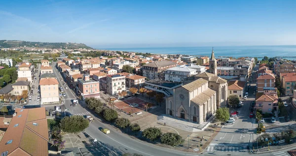 Panoramic Aerial View Pedaso Small Village Adriatic Coast Italy — Stock Photo, Image