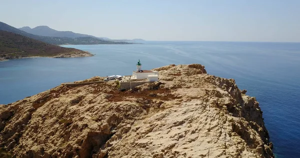 Letecký Pohled Ile Rousse Pobřeží Phare Ostrov Korsika Francie — Stock fotografie