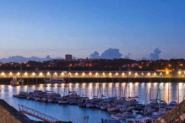 Порт Concarneau Сутінках Бретань Франція — стокове фото
