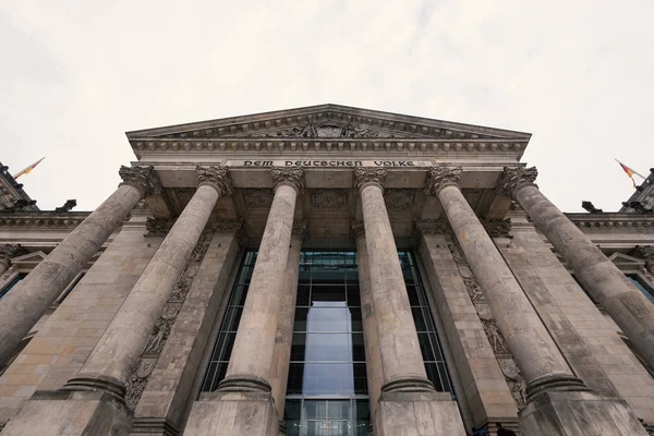 Fachada Del Edificio Del Reichstag Berlín Construcción Del Edificio Del — Foto de Stock