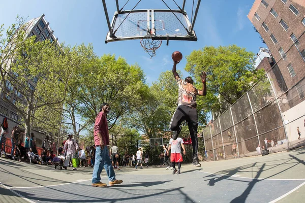 New York City Mai 2015 Emblématique Terrain Basket Ball West — Photo