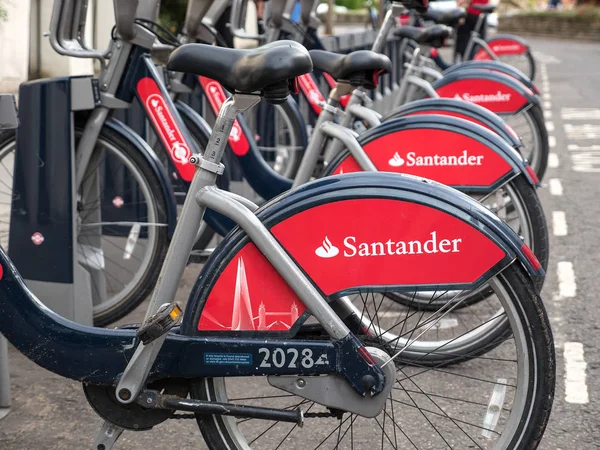 Londres Reino Unido Junio 2015 Alquiler Ciclo Santander — Foto de Stock