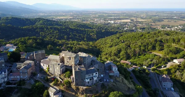 Pueblo Venzolasca Córcega Francia Vista Aérea —  Fotos de Stock