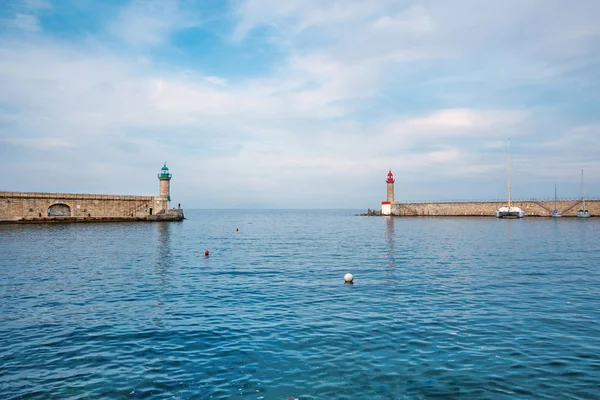 Vecchia Vista Sul Porto Giorno Bastia Corsica Francia — Foto Stock