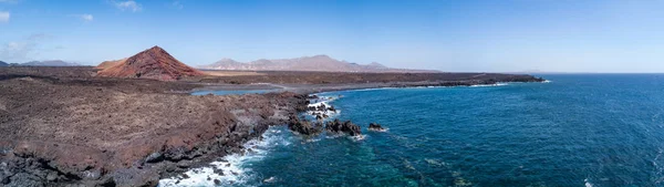 Hava Panoramik Playa Montana Bermeja Adası Lanzarote Kanarya Adaları Spanya — Stok fotoğraf