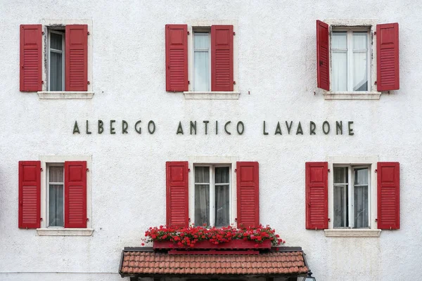 Lavarone Italy July 2015 Ancient Hotel Facade Lavarone Locality Famous — Stock Photo, Image