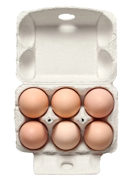 Куриные яйца в контейнере — стоковое фото
