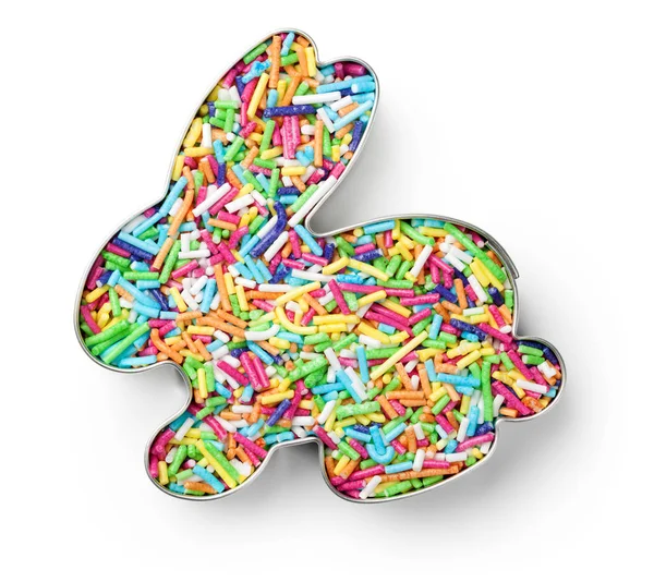 Tavşan şeklinde çerez kesici renkli şeker Sprinkles — Stok fotoğraf