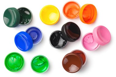 İzole üzerinde beyaz arka plan guaj boyalar