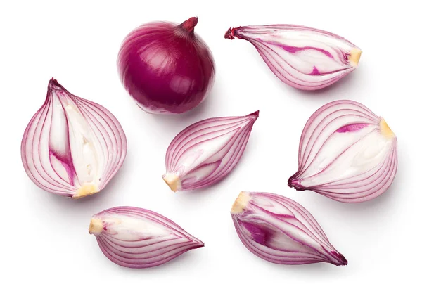 Red Onions Isolated on White Background — Stock Photo, Image