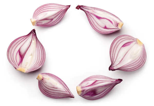 Red Onions Isolated on White Background — Stock Photo, Image
