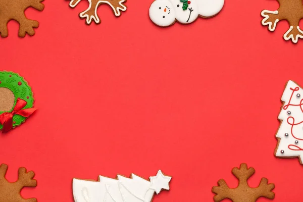 Gingerbreads Noel arka plan — Stok fotoğraf