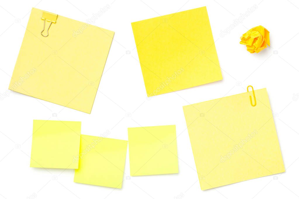 Sticky Post Note Paper Isolated on White Background