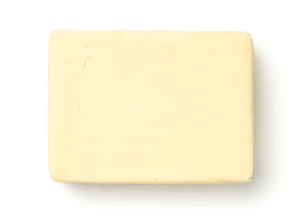 Manteiga isolada sobre fundo branco — Fotografia de Stock