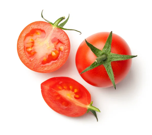 Tomates cerises isolées sur fond blanc — Photo