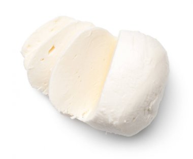 Beyaz arka plan üzerinde izole mozzarella