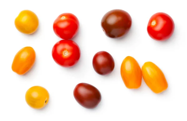 Tomates cherry aislados sobre fondo blanco —  Fotos de Stock