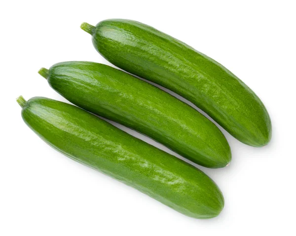 Mini Cucumbers Isolated On White Background — Stock Photo, Image