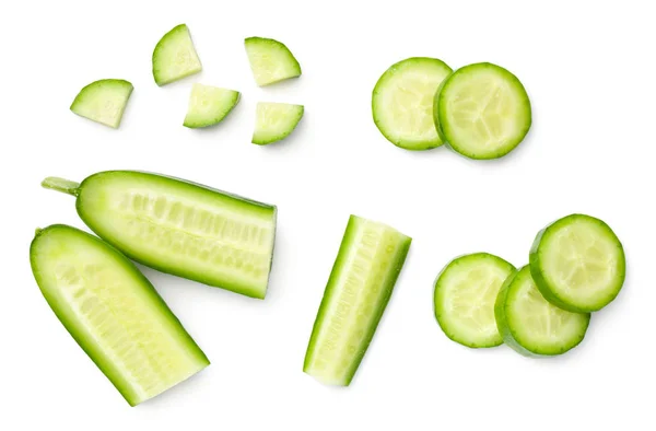 Mini Cucumbers Isolated On White Background — Stock Photo, Image
