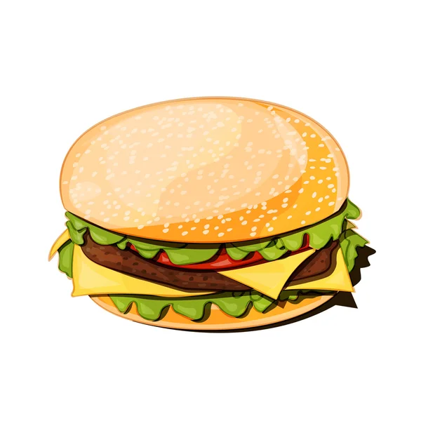 Front view of a hamburger vector illustration — Stock Vector