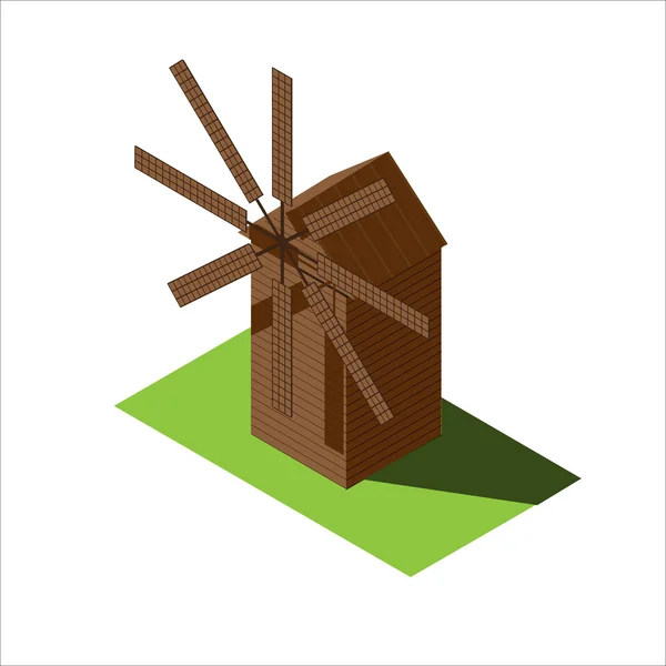 Windmill vector illustration — Stock Vector