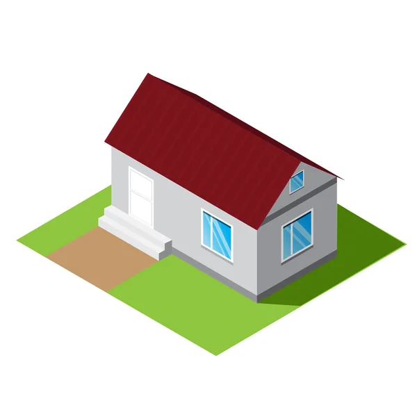 Küçük ev vektör izometrik çizim