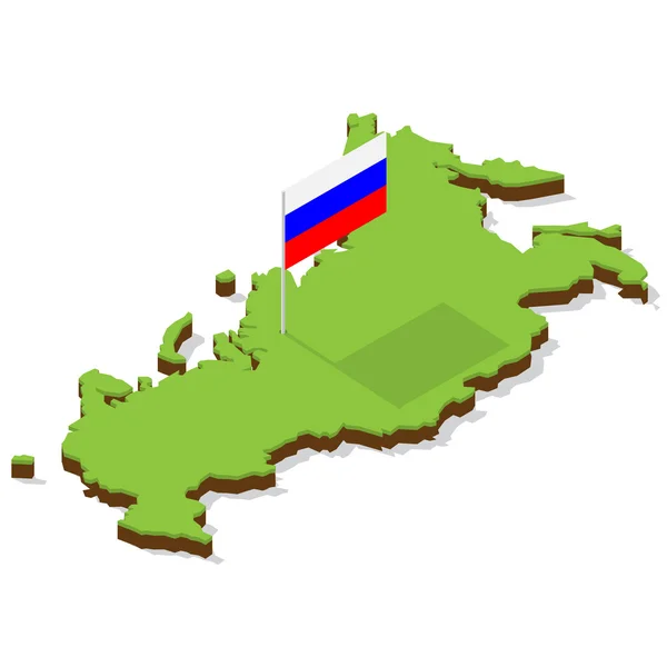 bayrak izometrik Rusya Haritası