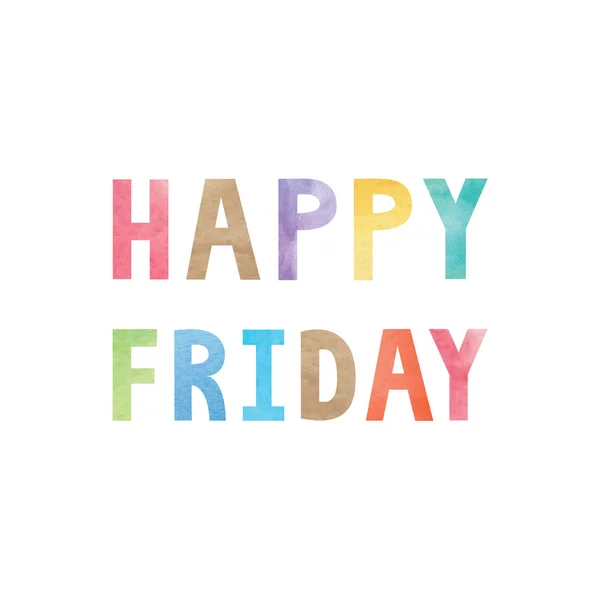 Aquarelle colorée sur texte heureux vendredi — Image vectorielle