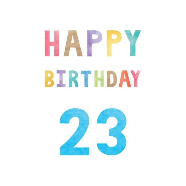 Happy 23th birthday anniversary card — Stock Vector