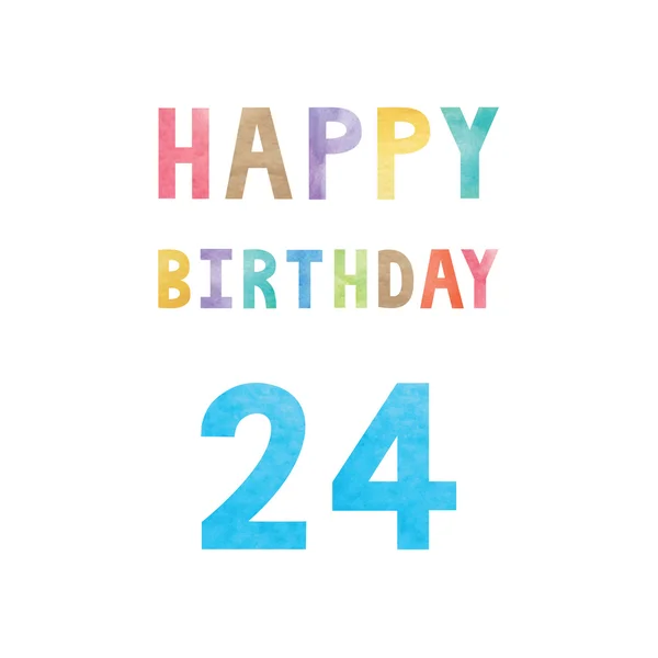 Zadowolony urodziny 24 rocznica karty — Wektor stockowy