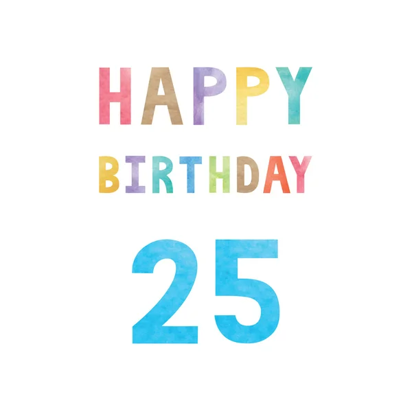 Happy 25th birthday anniversary card — Stock Vector